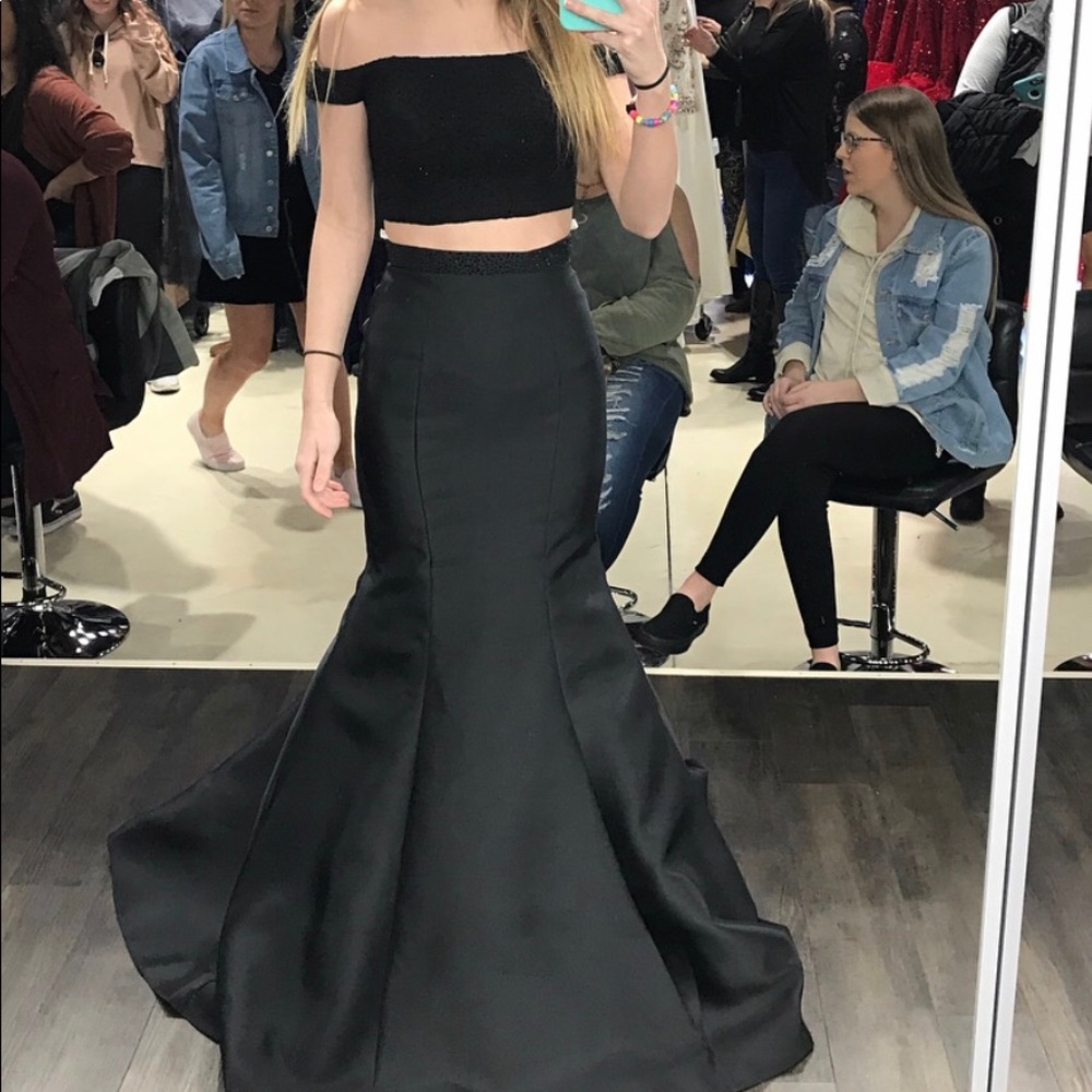 Black Two Piece Prom Dress